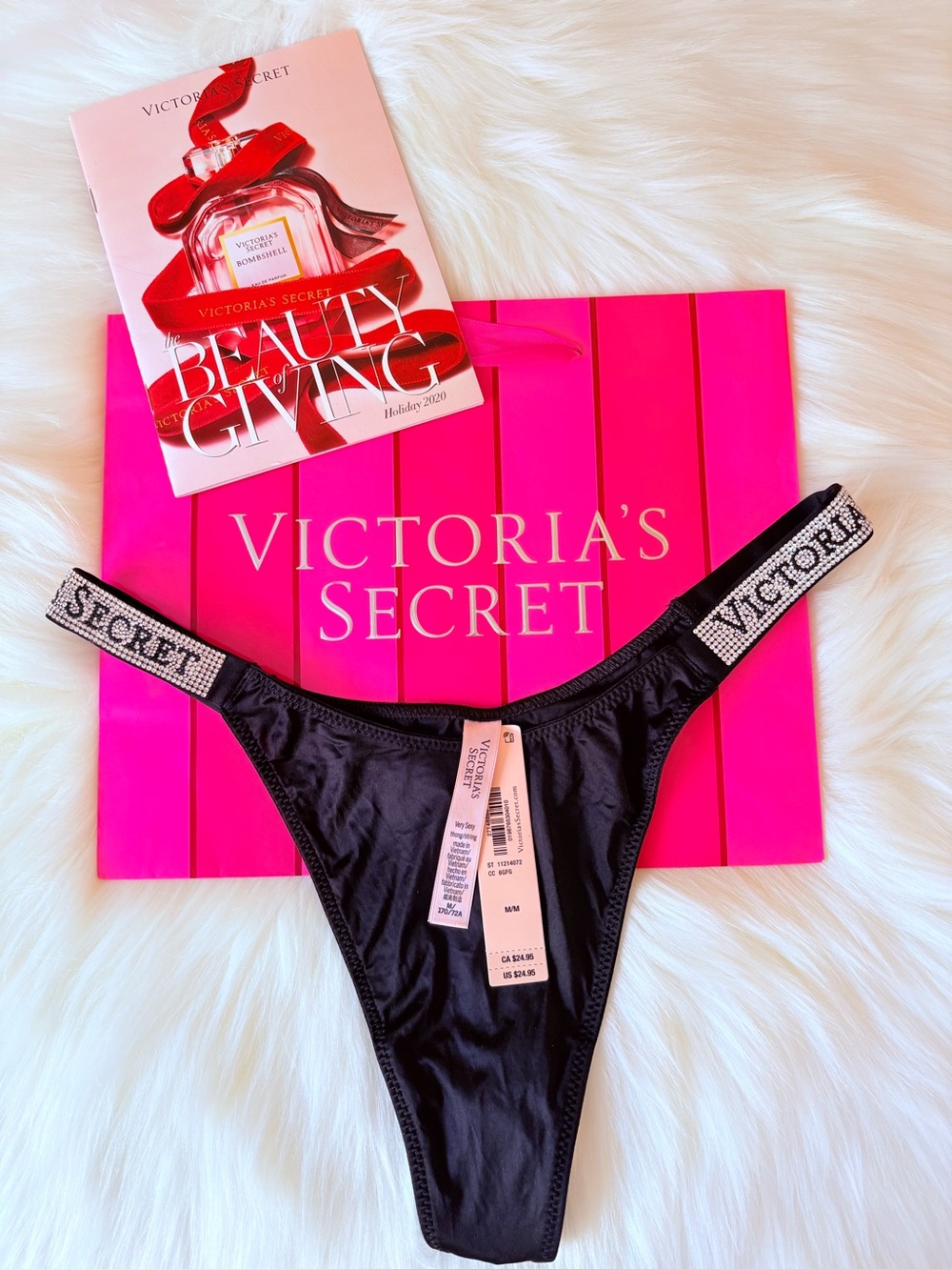 ❤️❤️Victoria’s Secret logo shine strap panty (M)❤️❤️